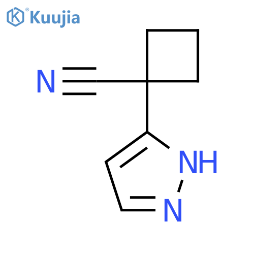 1-(1H-pyrazol-3-yl)cyclobutane-1-carbonitrile structure