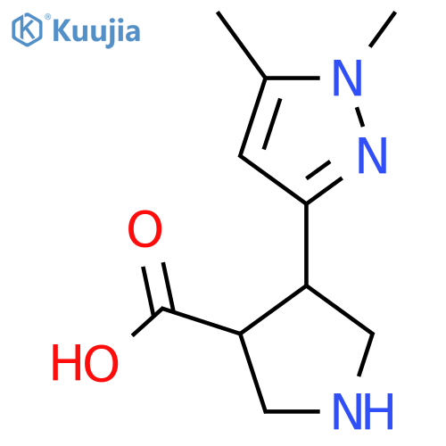 4-(1,5-dimethyl-1H-pyrazol-3-yl)pyrrolidine-3-carboxylic acid structure