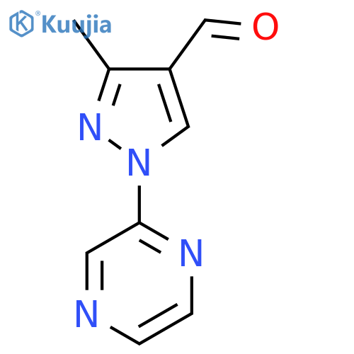 3-methyl-1-(pyrazin-2-yl)-1H-pyrazole-4-carbaldehyde structure