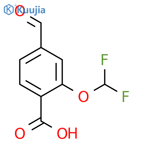 2-(difluoromethoxy)-4-formylbenzoic acid structure