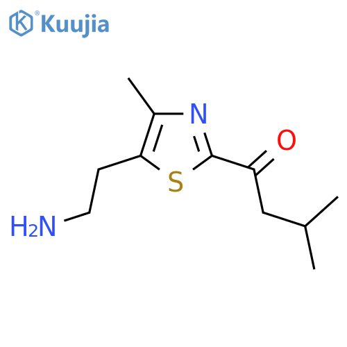 1-5-(2-aminoethyl)-4-methyl-1,3-thiazol-2-yl-3-methylbutan-1-one structure