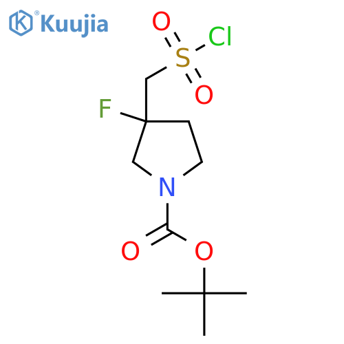 tert-butyl 3-(chlorosulfonyl)methyl-3-fluoropyrrolidine-1-carboxylate structure