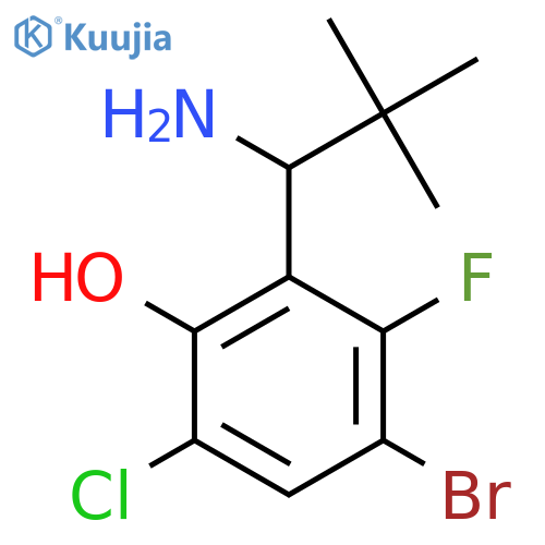 2-(1-amino-2,2-dimethylpropyl)-4-bromo-6-chloro-3-fluorophenol structure