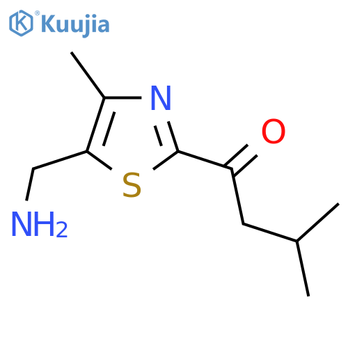 1-5-(aminomethyl)-4-methyl-1,3-thiazol-2-yl-3-methylbutan-1-one structure