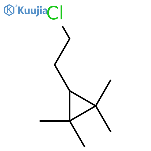 3-(2-chloroethyl)-1,1,2,2-tetramethylcyclopropane structure