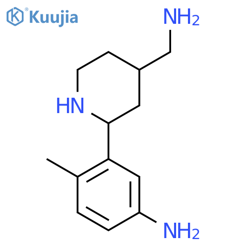 3-4-(aminomethyl)piperidin-2-yl-4-methylaniline structure