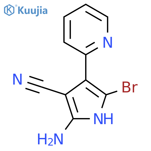 2-amino-5-bromo-4-(pyridin-2-yl)-1H-pyrrole-3-carbonitrile structure