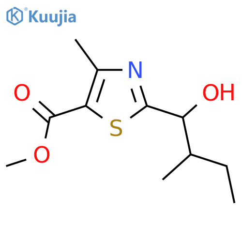 methyl 2-(1-hydroxy-2-methylbutyl)-4-methyl-1,3-thiazole-5-carboxylate structure