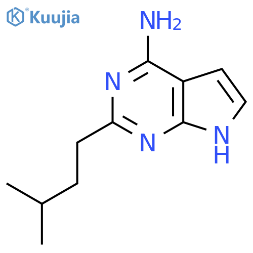 2-(3-methylbutyl)-7H-pyrrolo2,3-dpyrimidin-4-amine structure