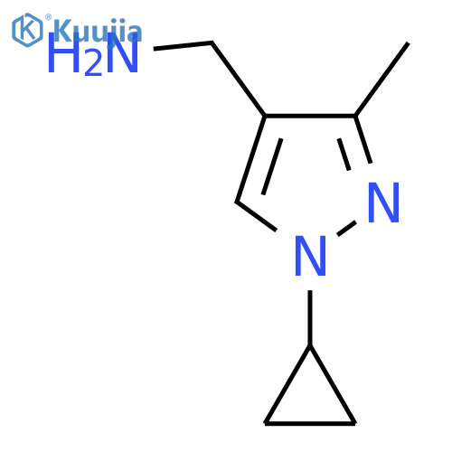 (1-cyclopropyl-3-methyl-1H-pyrazol-4-yl)methanamine structure