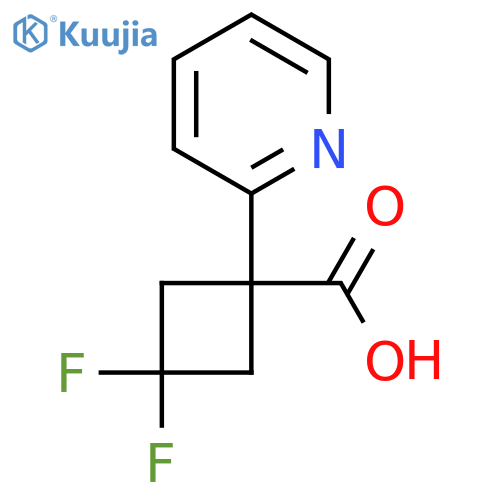 3,3-difluoro-1-(pyridin-2-yl)cyclobutane-1-carboxylic acid structure