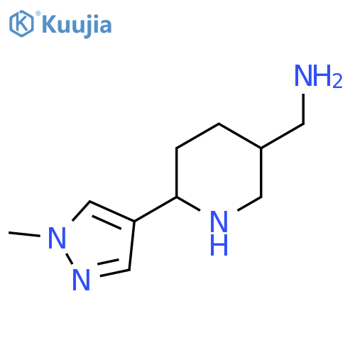 6-(1-methyl-1H-pyrazol-4-yl)piperidin-3-ylmethanamine structure