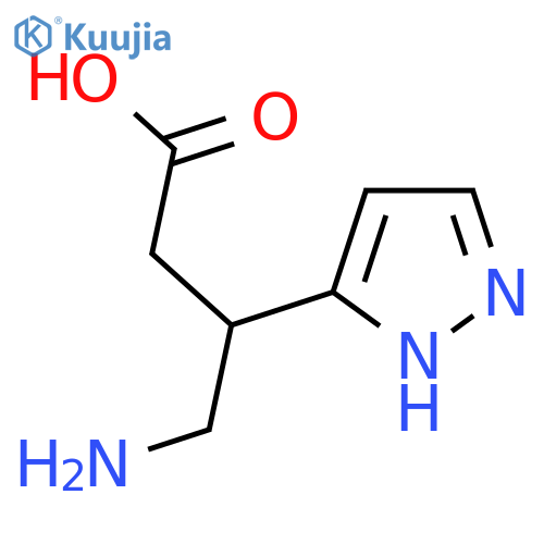 4-amino-3-(1H-pyrazol-3-yl)butanoic acid structure