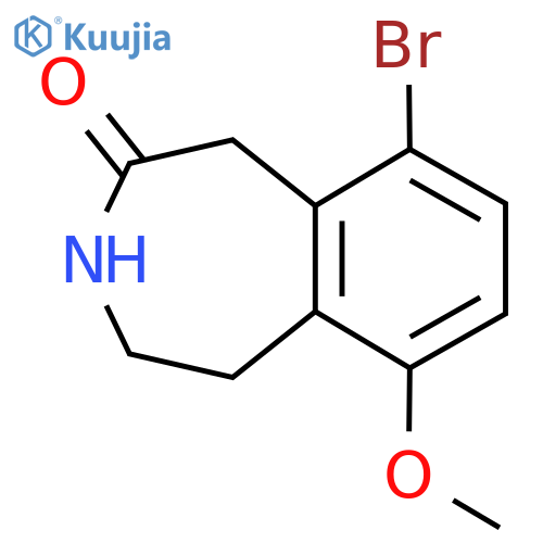 9-bromo-6-methoxy-2,3,4,5-tetrahydro-1H-3-benzazepin-2-one structure
