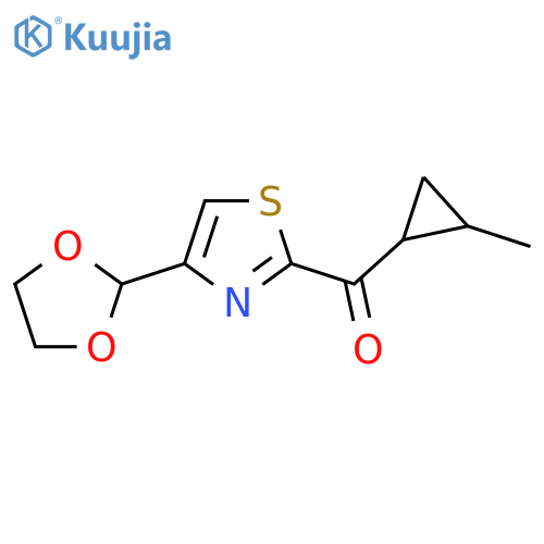 4-(1,3-dioxolan-2-yl)-2-(2-methylcyclopropanecarbonyl)-1,3-thiazole structure