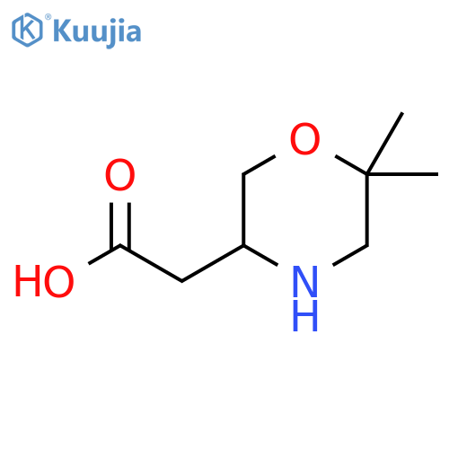 2-(6,6-Dimethylmorpholin-3-yl)acetic acid structure
