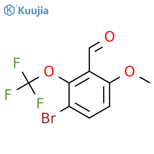 3-bromo-6-methoxy-2-(trifluoromethoxy)benzaldehyde structure