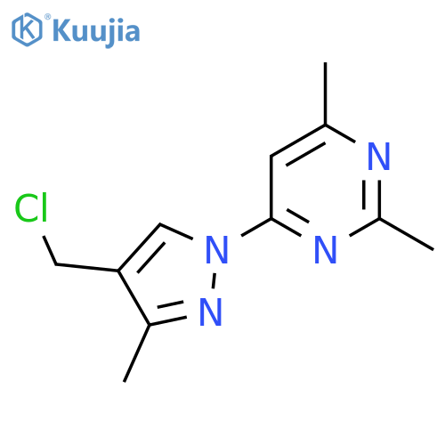 4-4-(chloromethyl)-3-methyl-1H-pyrazol-1-yl-2,6-dimethylpyrimidine structure