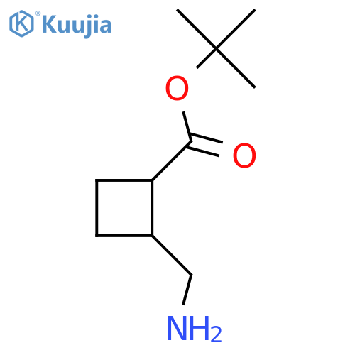 Tert-butyl 2-(aminomethyl)cyclobutane-1-carboxylate structure