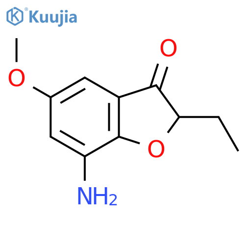 7-amino-2-ethyl-5-methoxy-2,3-dihydro-1-benzofuran-3-one structure
