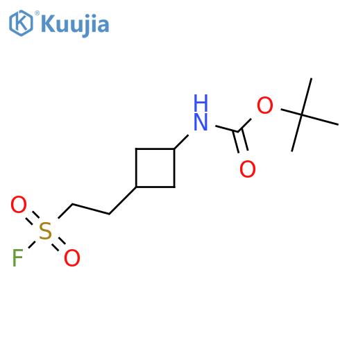 tert-butyl N-{3-2-(fluorosulfonyl)ethylcyclobutyl}carbamate structure