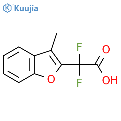 2,2-difluoro-2-(3-methyl-1-benzofuran-2-yl)acetic acid structure
