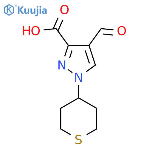 4-formyl-1-(thian-4-yl)-1H-pyrazole-3-carboxylic acid structure
