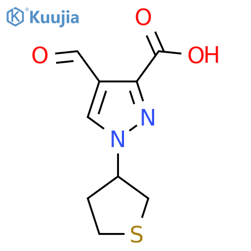 4-formyl-1-(thiolan-3-yl)-1H-pyrazole-3-carboxylic acid structure