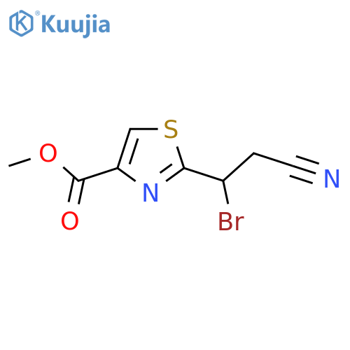 methyl 2-(1-bromo-2-cyanoethyl)-1,3-thiazole-4-carboxylate structure