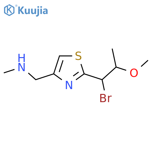 {2-(1-bromo-2-methoxypropyl)-1,3-thiazol-4-ylmethyl}(methyl)amine structure