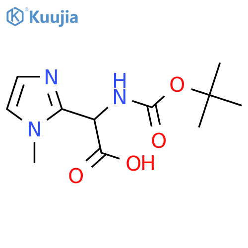 2-{[(tert-butoxy)carbonyl]amino}-2-(1-methyl-1H-imidazol-2-yl)acetic acid structure
