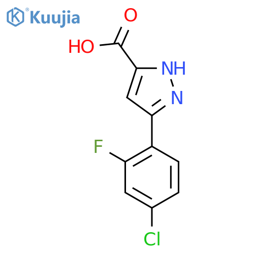 5-(4-chloro-2-fluorophenyl)-1H-pyrazole-3-carboxylic acid structure