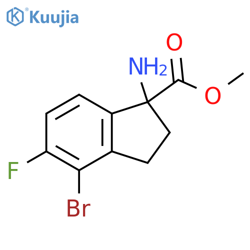 methyl 1-amino-4-bromo-5-fluoro-2,3-dihydro-1H-indene-1-carboxylate structure