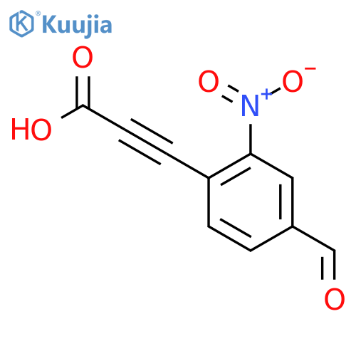 3-(4-formyl-2-nitrophenyl)prop-2-ynoic acid structure