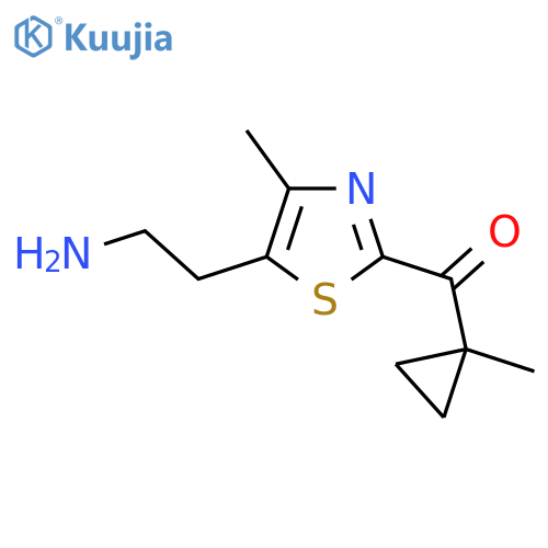 2-4-methyl-2-(1-methylcyclopropanecarbonyl)-1,3-thiazol-5-ylethan-1-amine structure