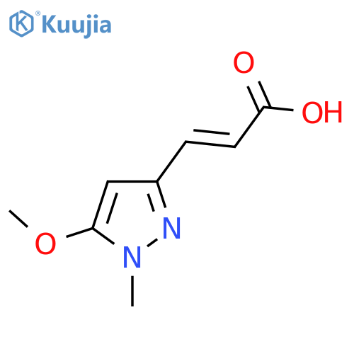 (2E)-3-(5-methoxy-1-methyl-1H-pyrazol-3-yl)prop-2-enoic acid structure