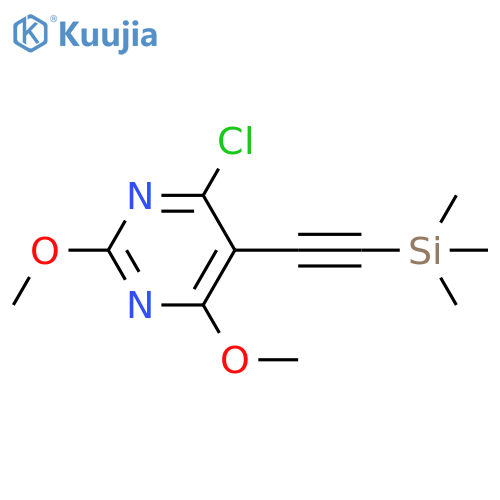 Pyrimidine, 4-chloro-2,6-dimethoxy-5-[2-(trimethylsilyl)ethynyl]- structure