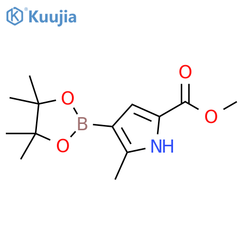 Methyl 5-methyl-4-(4,4,5,5-tetramethyl-1,3,2-dioxaborolan-2-yl)-1H-pyrrole-2-carboxylate structure