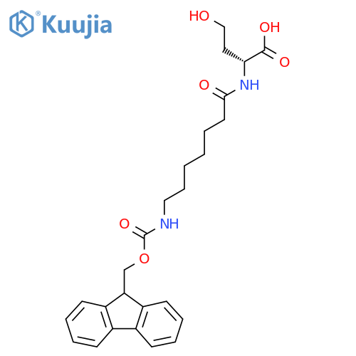 (2R)-2-7-({(9H-fluoren-9-yl)methoxycarbonyl}amino)heptanamido-4-hydroxybutanoic acid structure