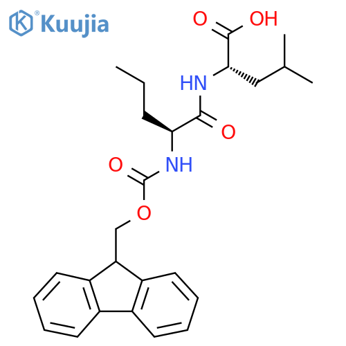 (2S)-2-(2S)-2-({(9H-fluoren-9-yl)methoxycarbonyl}amino)pentanamido-4-methylpentanoic acid structure