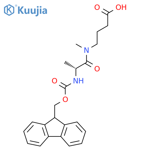 4-(2R)-2-({(9H-fluoren-9-yl)methoxycarbonyl}amino)-N-methylpropanamidobutanoic acid structure