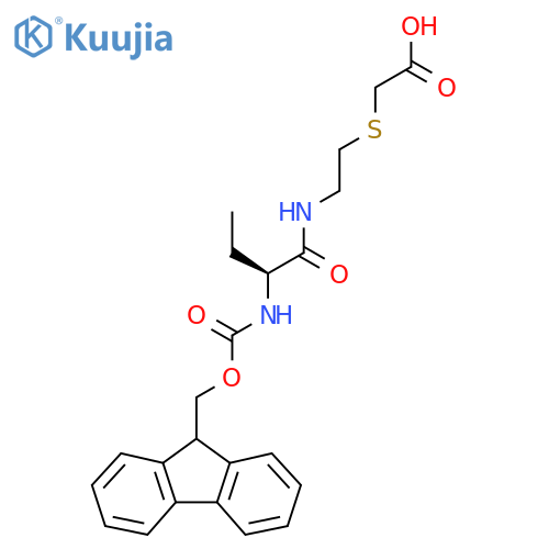 2-({2-(2S)-2-({(9H-fluoren-9-yl)methoxycarbonyl}amino)butanamidoethyl}sulfanyl)acetic acid structure