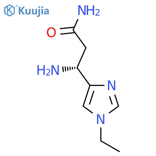 (3R)-3-amino-3-(1-ethyl-1H-imidazol-4-yl)propanamide structure