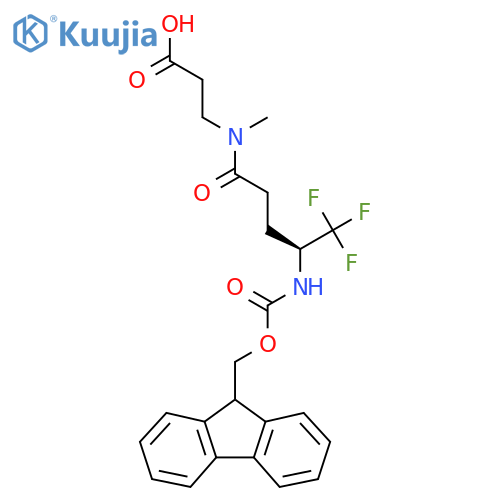 3-(4S)-4-({(9H-fluoren-9-yl)methoxycarbonyl}amino)-5,5,5-trifluoro-N-methylpentanamidopropanoic acid structure