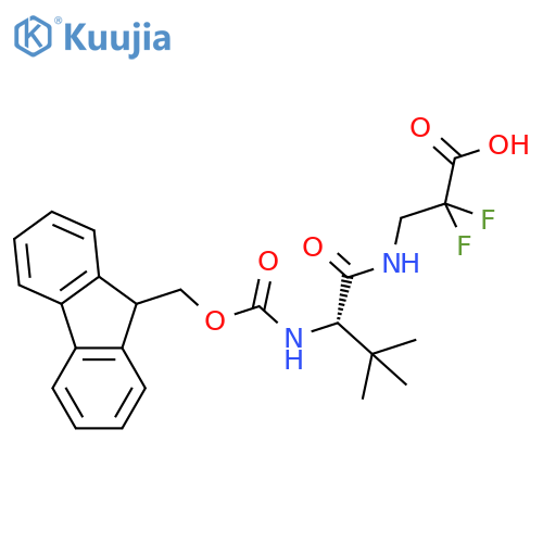 3-(2S)-2-({(9H-fluoren-9-yl)methoxycarbonyl}amino)-3,3-dimethylbutanamido-2,2-difluoropropanoic acid structure