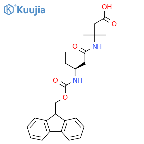 3-(3S)-3-({(9H-fluoren-9-yl)methoxycarbonyl}amino)pentanamido-3-methylbutanoic acid structure