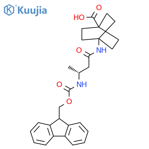 4-(3R)-3-({(9H-fluoren-9-yl)methoxycarbonyl}amino)butanamidobicyclo2.2.2octane-1-carboxylic acid structure