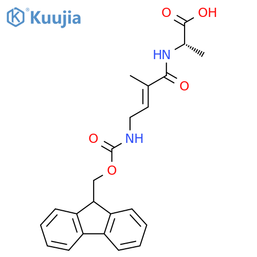(2S)-2-4-({(9H-fluoren-9-yl)methoxycarbonyl}amino)-2-methylbut-2-enamidopropanoic acid structure