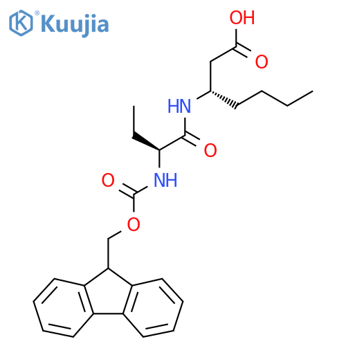 (3S)-3-(2S)-2-({(9H-fluoren-9-yl)methoxycarbonyl}amino)butanamidoheptanoic acid structure