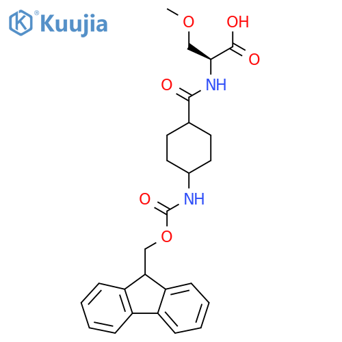 (2S)-2-{4-({(9H-fluoren-9-yl)methoxycarbonyl}amino)cyclohexylformamido}-3-methoxypropanoic acid structure